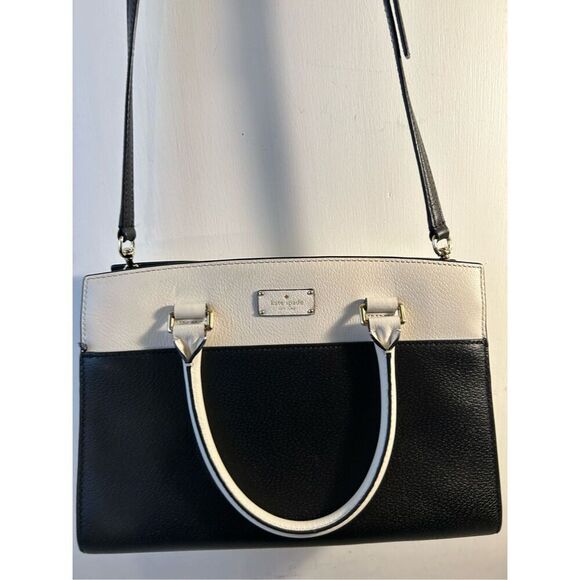 Kate Spade shoulder matching wallet Black White - Picture 2 of 15